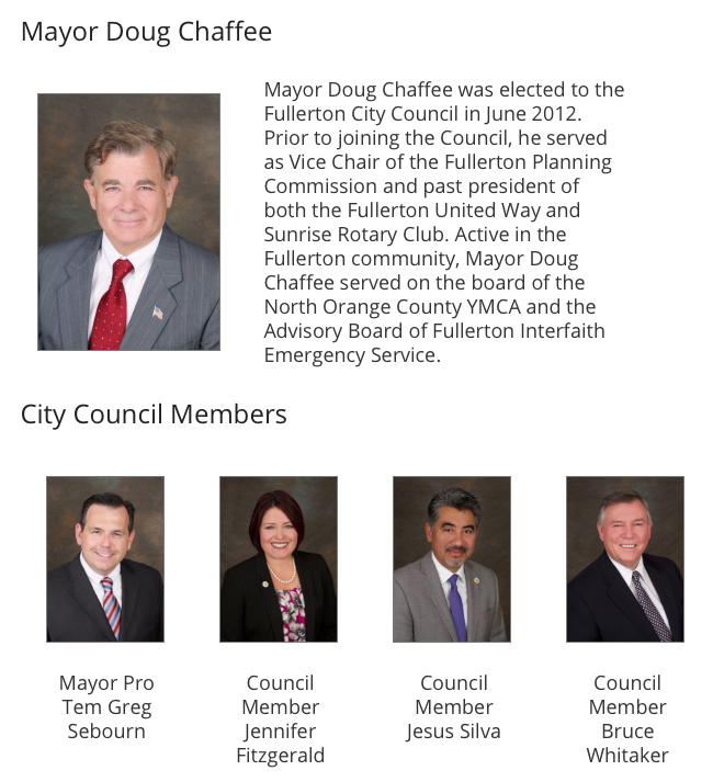 Fullerton City Council 2018